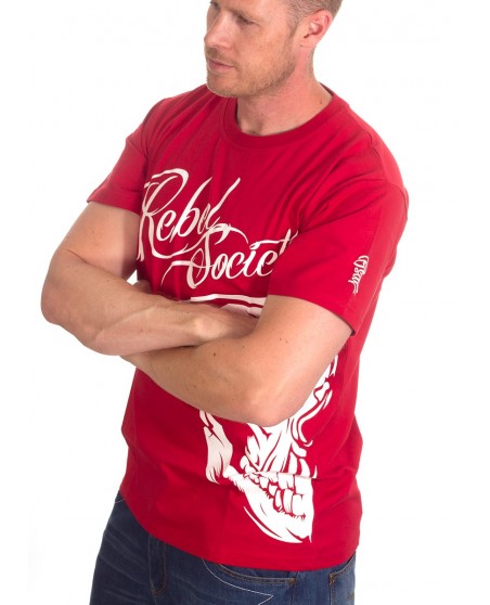 BSAT Rebel Society Skull T-Shirt Red