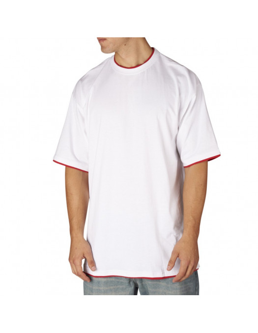Townz Long Tee white red