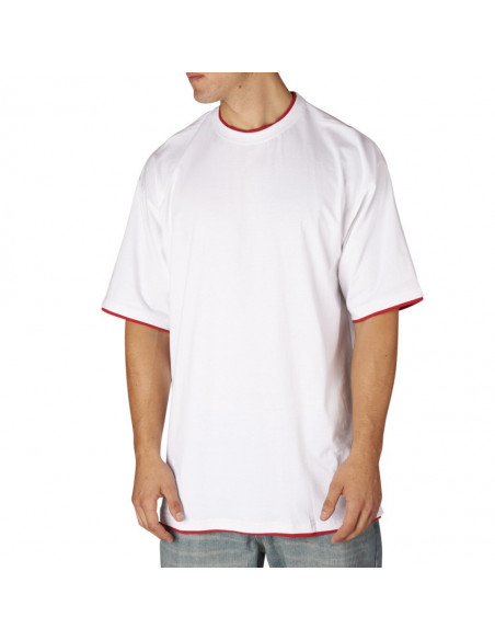 Townz Long Tee white red