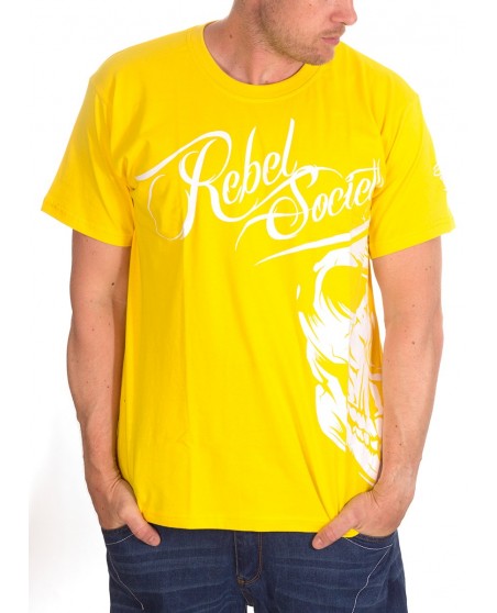 BSAT Rebel Society Skull T-Shirt Yellow