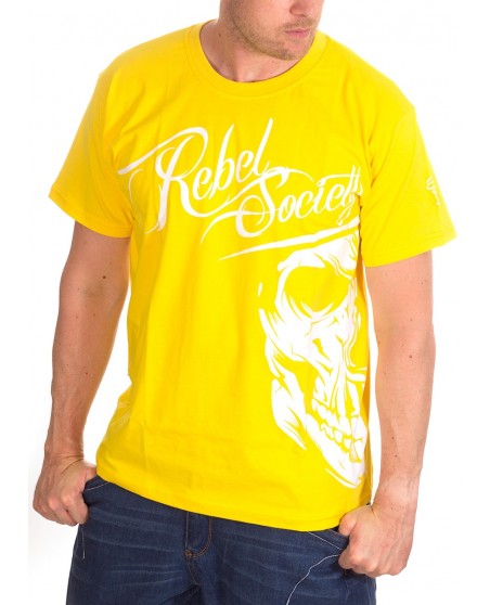 BSAT Rebel Society Skull T-Shirt Yellow