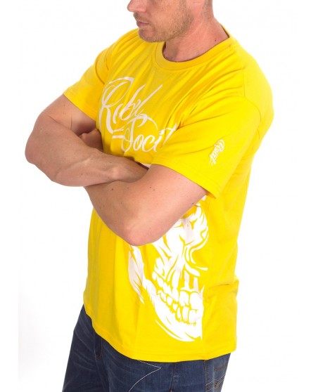 BSAT Rebel Society Skull T-Shirt Yellow