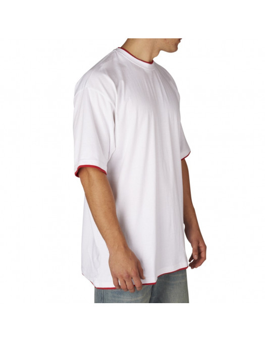 Townz Long Tee white red