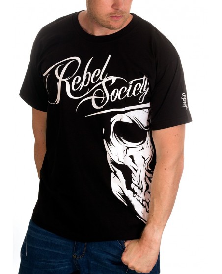 BSAT Rebel Society Skull T-Shirt Black