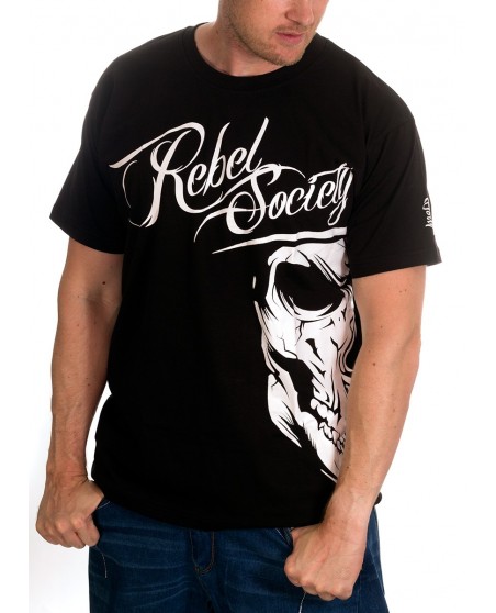 BSAT Rebel Society Skull T-Shirt Black