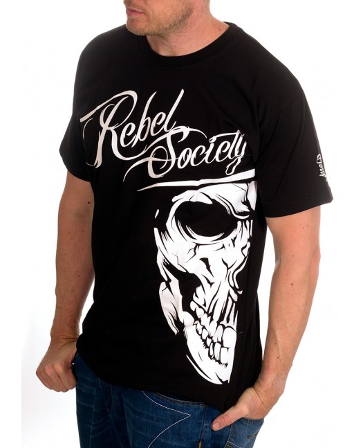 BSAT Rebel Society Skull T-Shirt Black