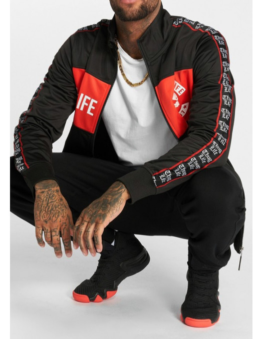 Thug Life Lux Track Jacket BlackNRed