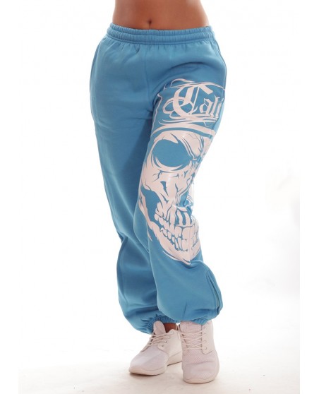 Cali Skull Sweatpants SkyblueNwhite by BSAT