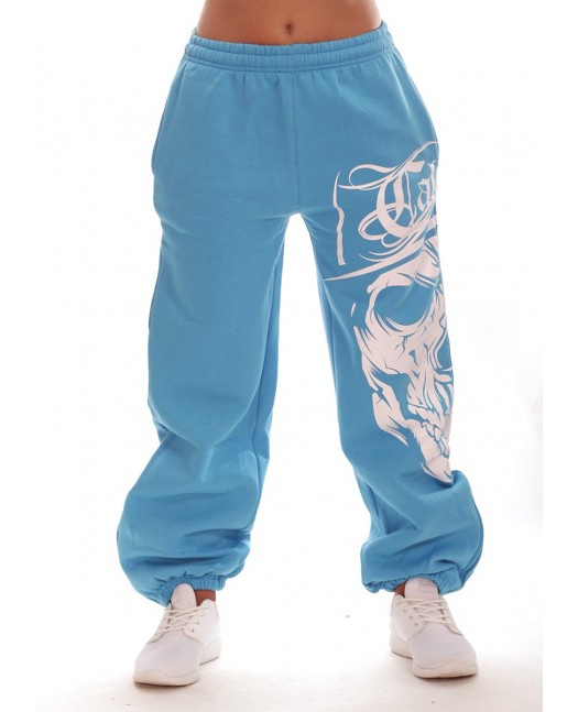 Cali Skull Sweatpants SkyblueNwhite...