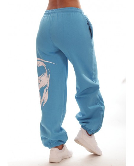 Cali Skull Sweatpants SkyblueNwhite by BSAT