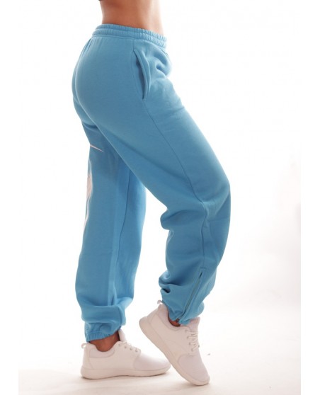 Cali Skull Sweatpants SkyblueNwhite by BSAT