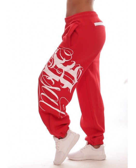 Red Art Script Sweatpants by BSAT
