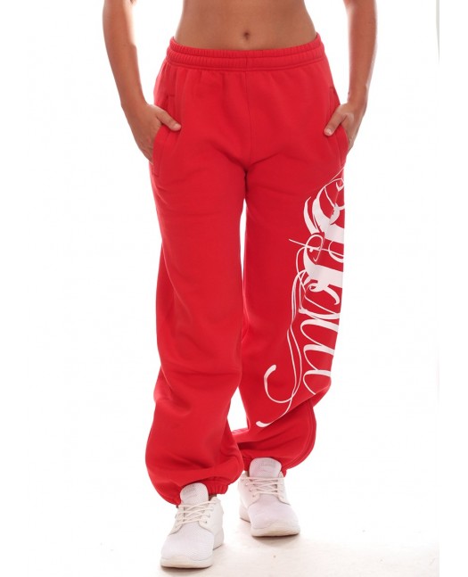 Red Art Script Sweatpants by BSAT
