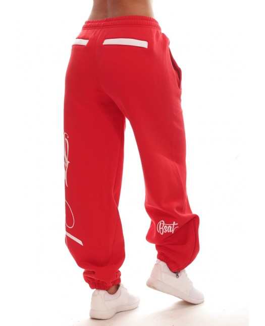 Red Art Script Sweatpants by BSAT