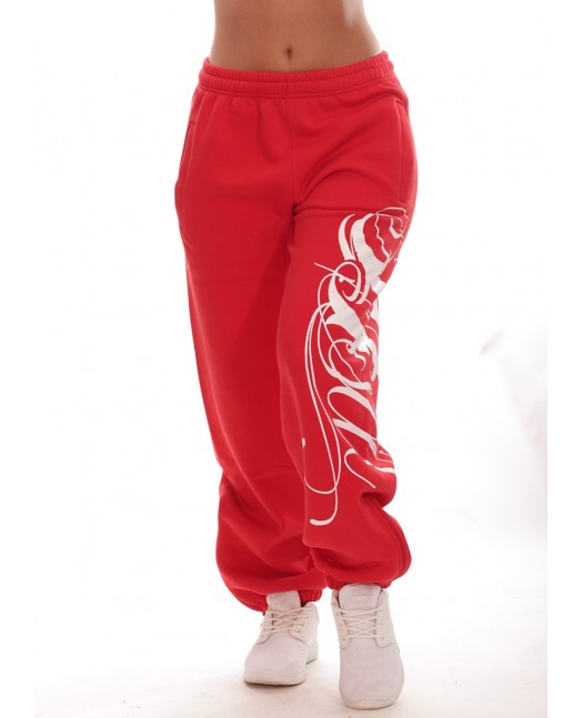 Red Art Script Sweatpants by BSAT