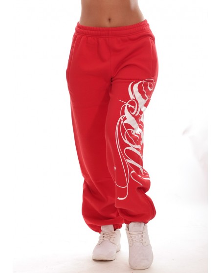 Red Art Script Sweatpants by BSAT