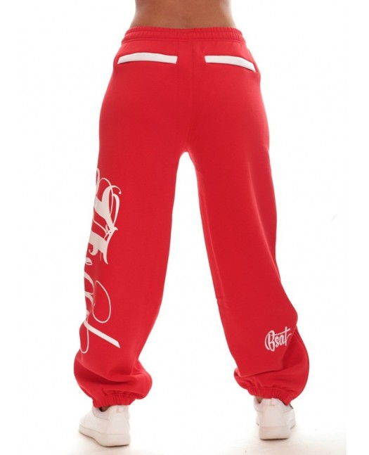 Red Art Script Sweatpants by BSAT