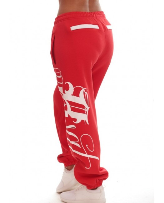 Red Art Script Sweatpants by BSAT