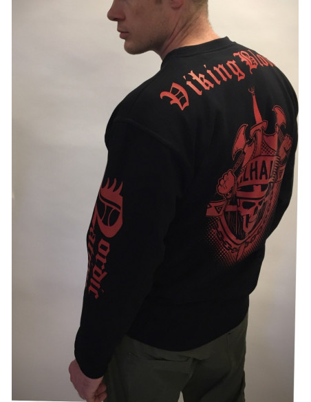 Valhalla Sweatshirt BlackNRed by Nordic Worlds