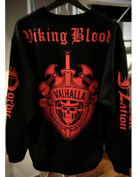 Valhalla Sweatshirt BlackNRed by Nordic Worlds
