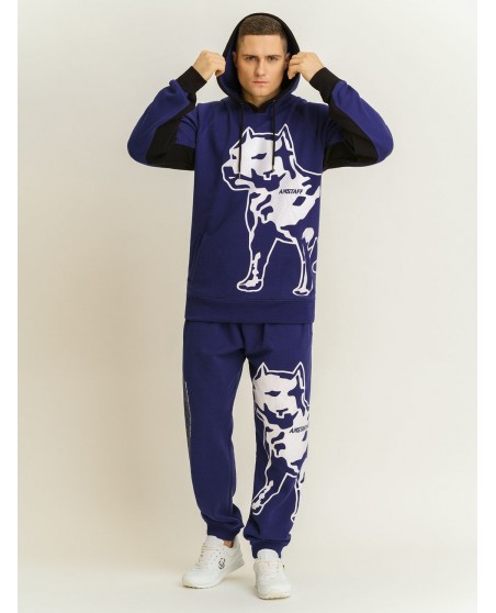 Amstaff Dog Logo Sweatpants Blue