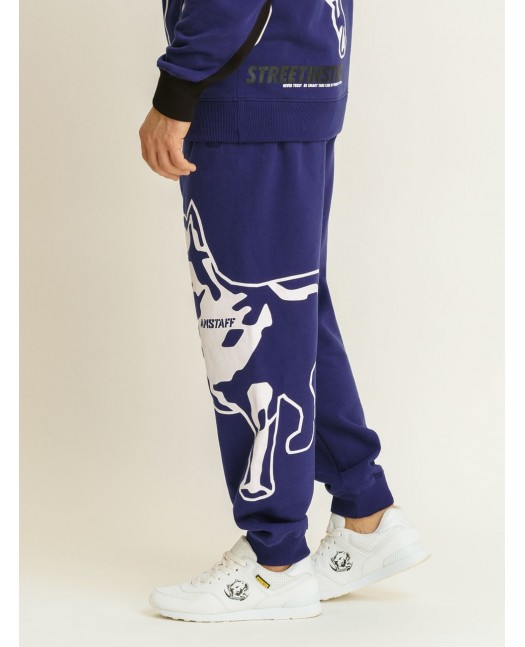 Amstaff Dog Logo Sweatpants Blue