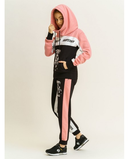 Babystaff dog logo Sweatpants BlackWhiteNPink