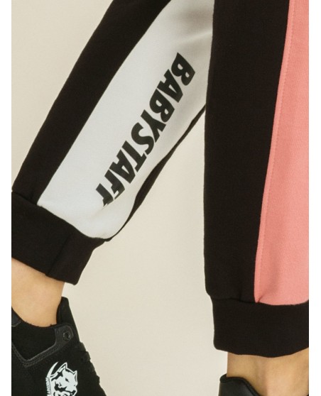 Babystaff dog logo Sweatpants BlackWhiteNPink