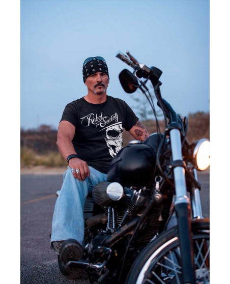 BSAT Rebel Society Skull T-Shirt Black