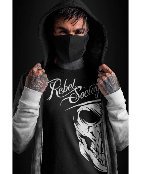 BSAT Rebel Society Skull T-Shirt Black