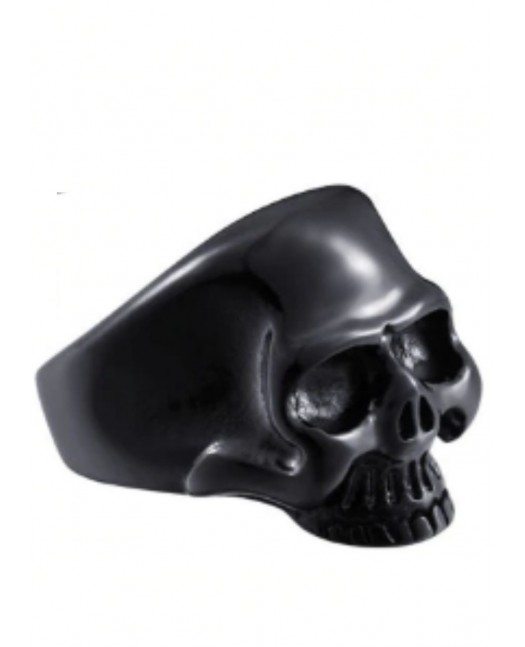 Skull Ring Happy Black