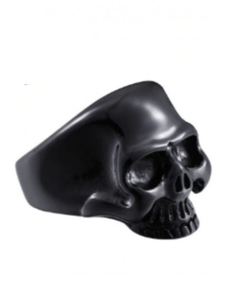 Skull Ring Happy Black