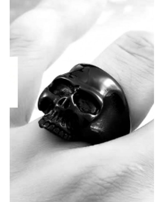 Skull Ring Happy Black