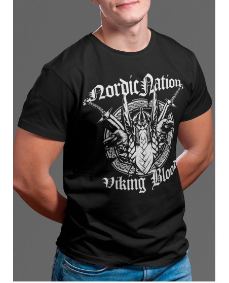 Viking Blood T-Shirt black by Nordic Worlds Premium Cotton