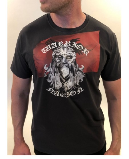 Warrior Nation T-Shirt Grey by Nordic Worlds Premium Cotton