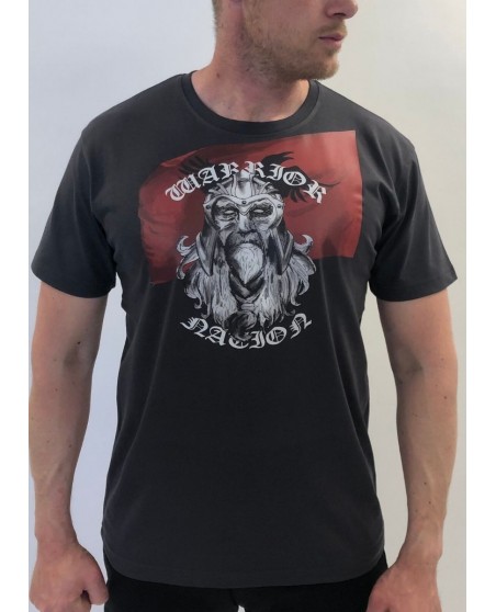 Warrior Nation T-Shirt Grey by Nordic Worlds Premium Cotton