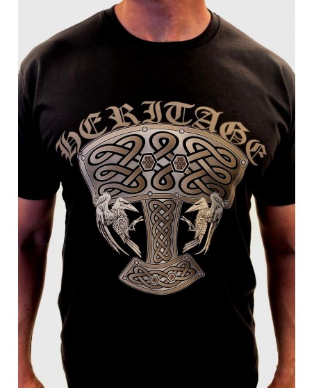 Heritage Hammer T-Shirt Black by Nordic Worlds Premium Cotton