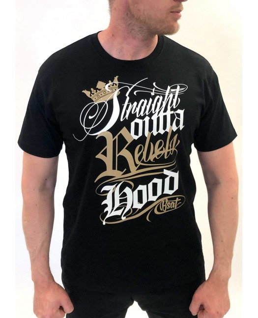 Rebels Hood T-Shirt Black/Gold/White...