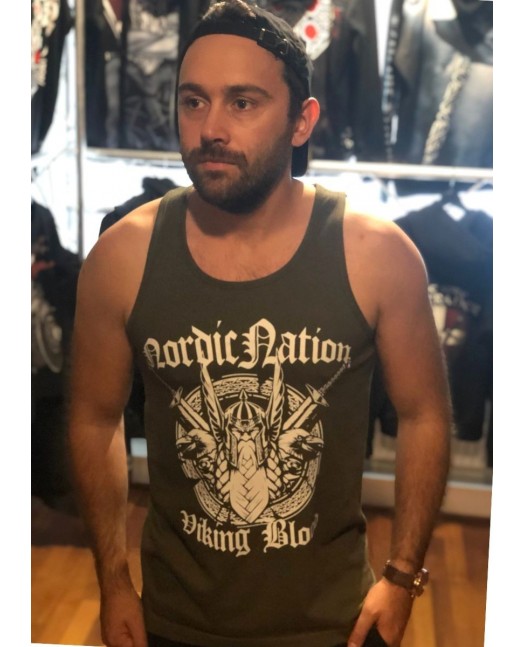 Viking Blood Tanktop Olive Green by...