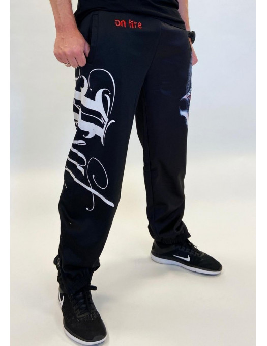 BSAT Skull On Fire Sweatpants Black