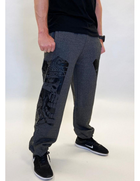 Darkness Graffitti Sweatpants Charcoal Grey by BSAT