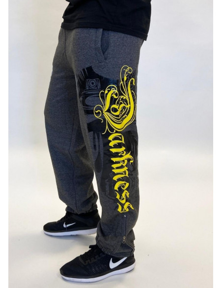 Darkness Graffitti Sweatpants Charcoal Grey by BSAT