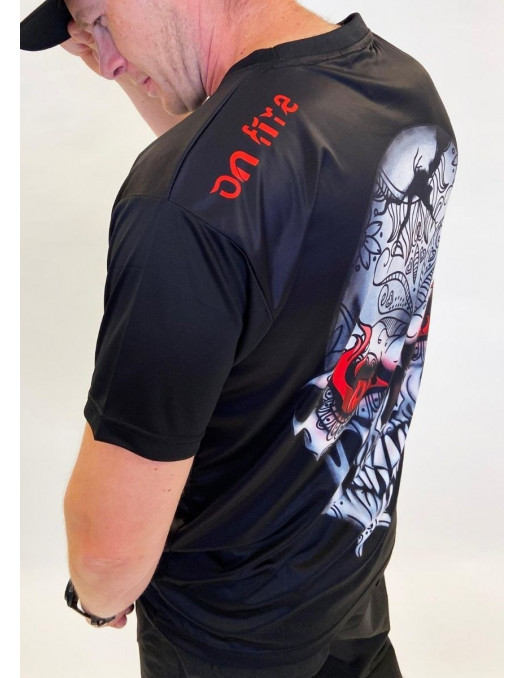 BSAT Skull on Fire T-Shirt Black