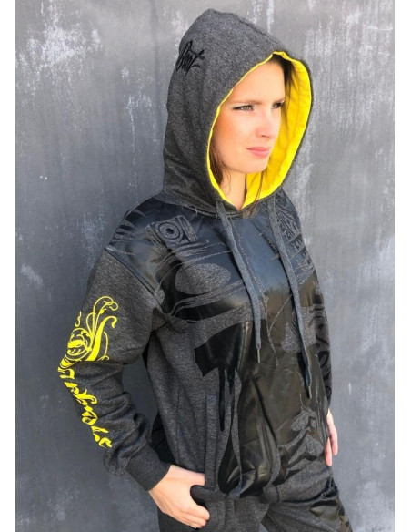 BSAT Darkness Glory Graffitti Hoodie Charcoal Grey