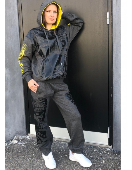 BSAT Darkness Glory Graffitti Hoodie Charcoal Grey