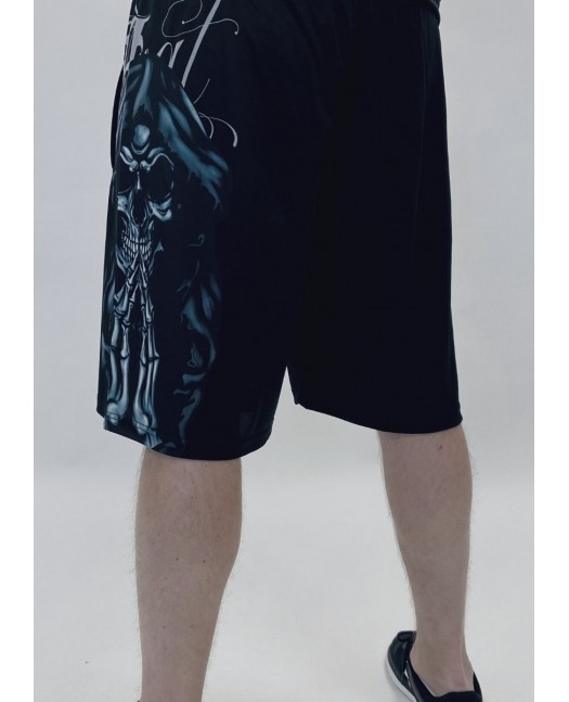 Dark Praying Skull Mesh Shorts by BSAT