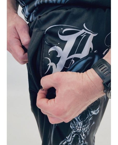 Dark Praying Skull Mesh Shorts by BSAT