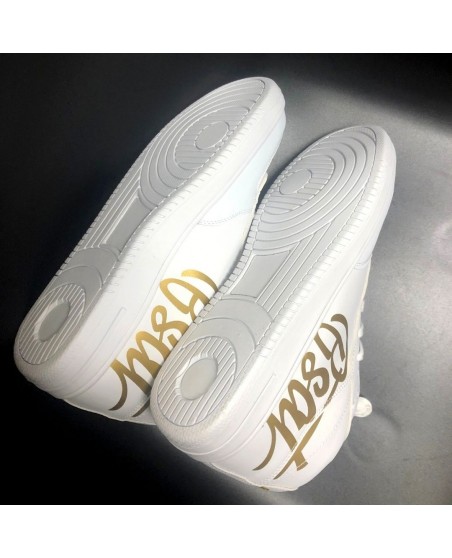BSAT Logo Sneakers WhiteNGold