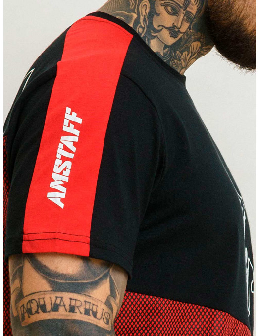 Striped Dog Logo T-Shirt BlackNRed by...