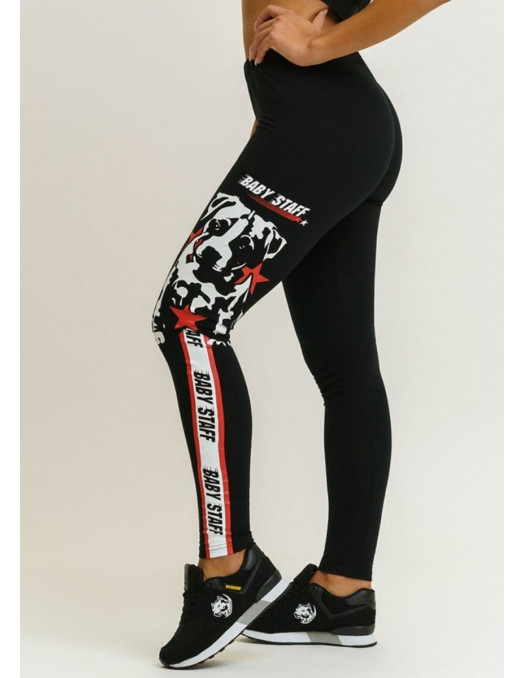 Puppy Logo Leggings BlackNRed by...